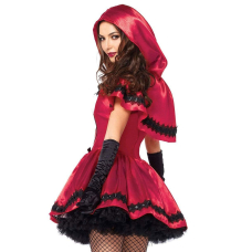 Еротичний костюм Червоної шапочки Leg Avenue Gothic Червоний Riding Hood S, сукня, накидка
