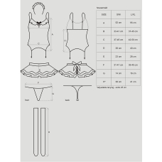 Еротичний костюм покоївки зі спідницею Obsessive Housemaid 5 pcs costume S/M, чорний колір, топ, спідниця,