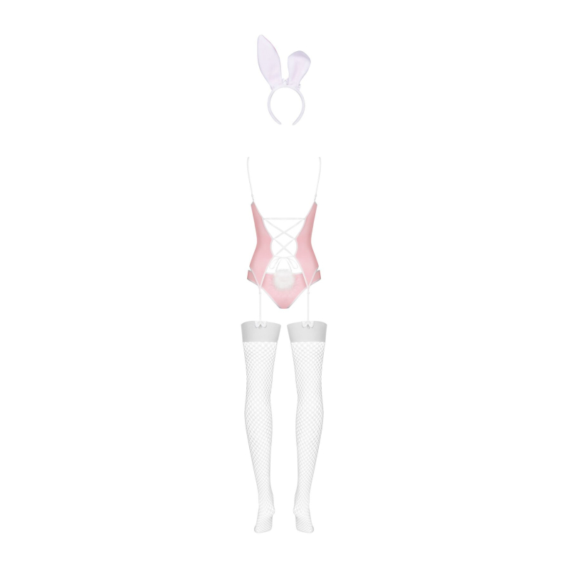 Еротичний костюм зайчика Obsessive Bunny suit 4 pcs, pink L/XL, білий/рожевий