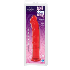 Фалоімітатор Doc Johnson Jelly Jewels Dong & Suction Cup Red, антибактеріальний ПВХ, довжина 20 см, діам. 3.6 см