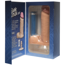 Фалоімітатор Doc Johnson The Realistic Cock White (ULTRASKYN, Vac-U-Lock), довжина 20.5 см, діам. 5.1 см
