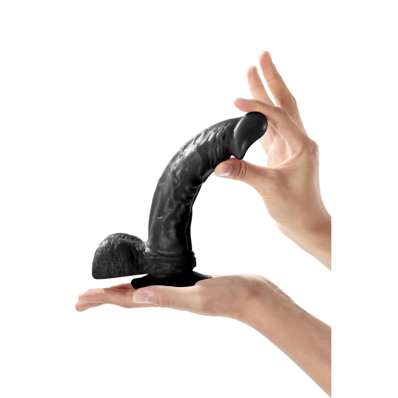 Фаллоимитатор на присоске Real Body – Real Bruce Black, TPE, длина 23 см, диам. 4.2 см