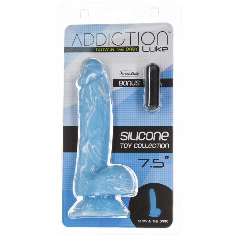 Фаллоимитатор, который светится в темноте ADDICTION Luke, длина 19 см, силикон