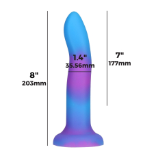 Фалоімітатор ADDICTION Rave Glow in the Dark Dildo Blue Purple, світиться у темряві, довжина 20.3 см