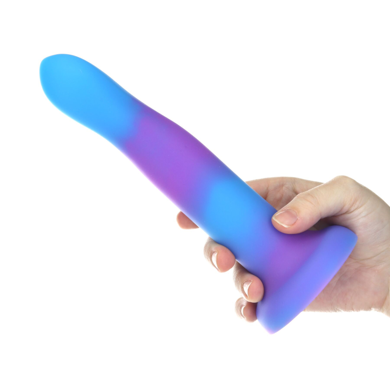 Фаллоимитатор ADDICTION Rave Glow in the Dark Dildo Blue Purple, светится в темноте, длина 20.3 см