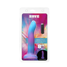 Фаллоимитатор ADDICTION Rave Glow in the Dark Dildo Blue Purple, светится в темноте, длина 20.3 см