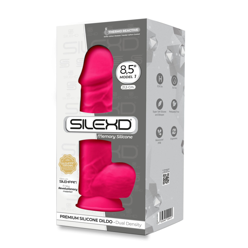Фаллоимитатор SilexD Norman Pink, двухслойный, силикон + Silexpan, длина 21.6 см, диам. 5 см