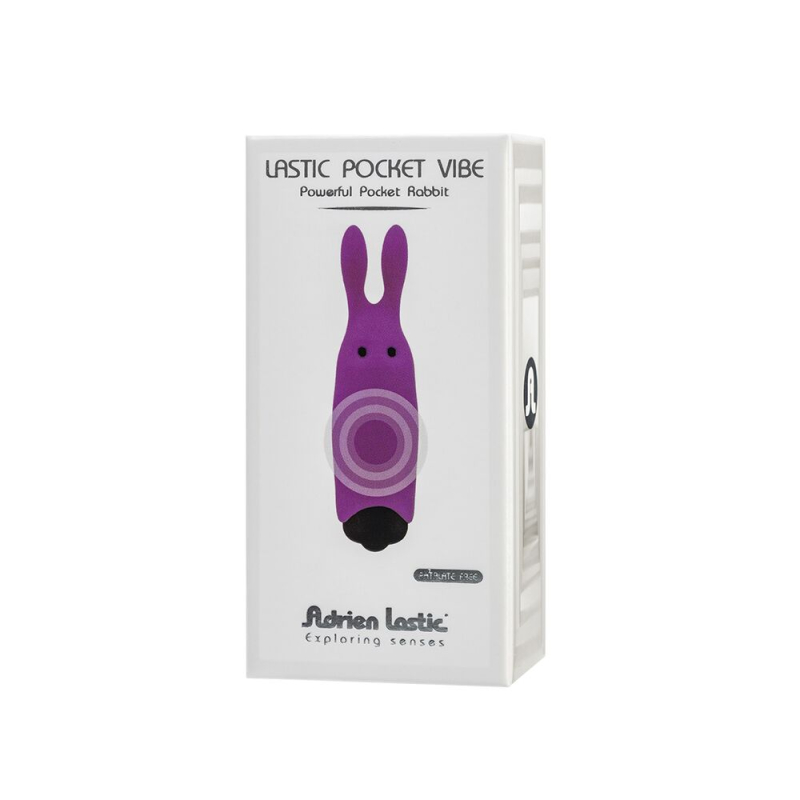 Фіолетова віброкуля Adrien Lastic Pocket Vibe Rabbit Purple зі стимулювальними вушками, 10 режимів вібрацій