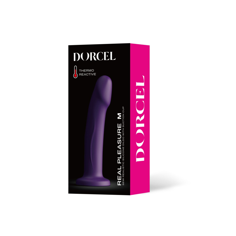 Фиолетовый фаллоимитатор на присоске – Dorcel Real Pleasure M Purple - длина 17.5 см