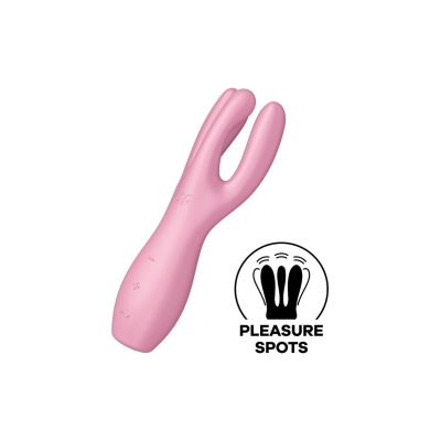 Клиторальный вибратор с тремя пальчиками – Satisfyer Threesome 3 Pink – 12 разнообразных режимов вибрации