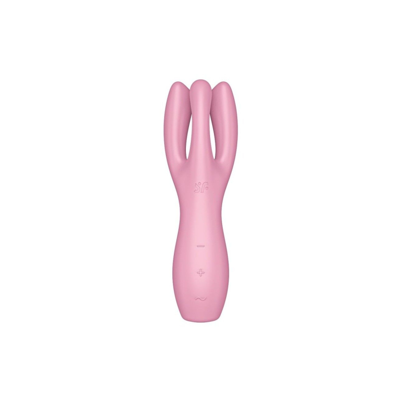Кліторальний вібратор з трьома пальчиками – Satisfyer Threesome 3 Pink – 12 різноманітних режимів вібрації