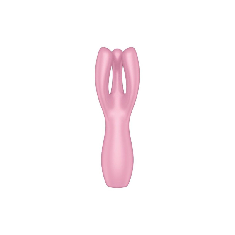 Кліторальний вібратор з трьома пальчиками – Satisfyer Threesome 3 Pink – 12 різноманітних режимів вібрації