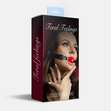 Силиконовый кляп Feral Feelings Silicon Ball Gag Black/Red, черный ремешок, красный шарик