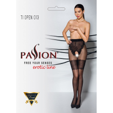 Колготки з відкритим доступом, ажурні трусики та підв‘язки Passion TIOPEN 013 5 (20/40 den), чорний колір