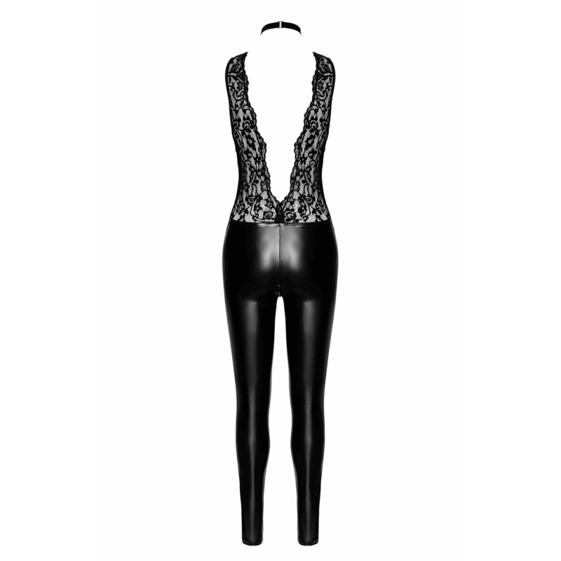 Комбінезон Noir Handmade F298 Libido Deep–V catsuit with collar and pearl chain – XXL