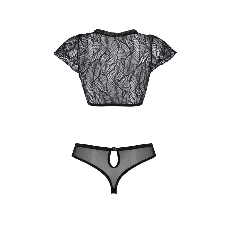 Комплект Passion LEAFA BIKINI Чорний S/M – ECO Passion