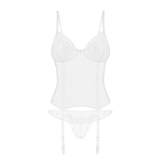Корсет Obsessive Alissium corset & thong, XS/S, гнучкі кісточки, відкрита спина, стрінги в комплекті