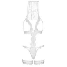 Костюм нареченої Leg Avenue G–string teddy, veil & garter One size Білий, з відкритими грудьми