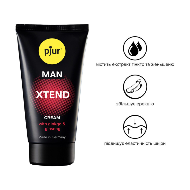 Крем для пеніса стимулювальний Pjur MAN Xtend Cream 50 ml, з екстрактом гінкго та женьшеню
