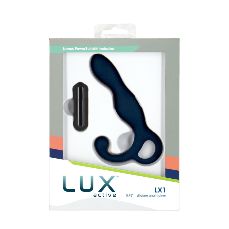 Массажер простаты Lux Active LX1 Anal Trainer 5.75″, Dark Blue, виброкуля в комплекте