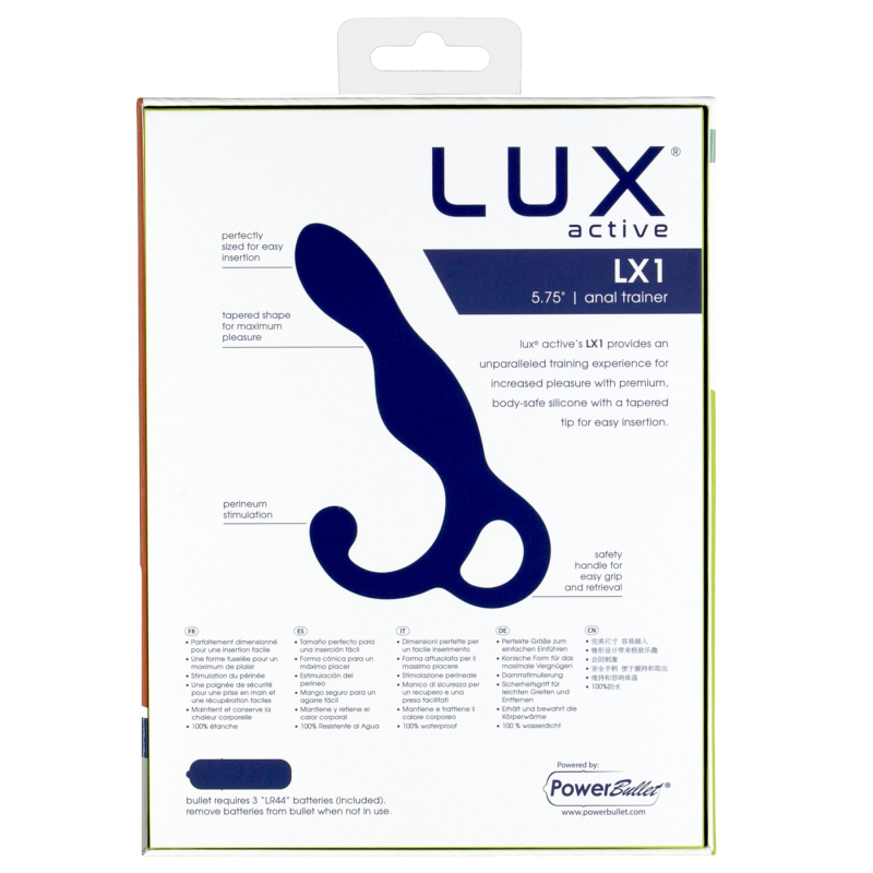 Массажер простаты Lux Active LX1 Anal Trainer 5.75″, Dark Blue, виброкуля в комплекте