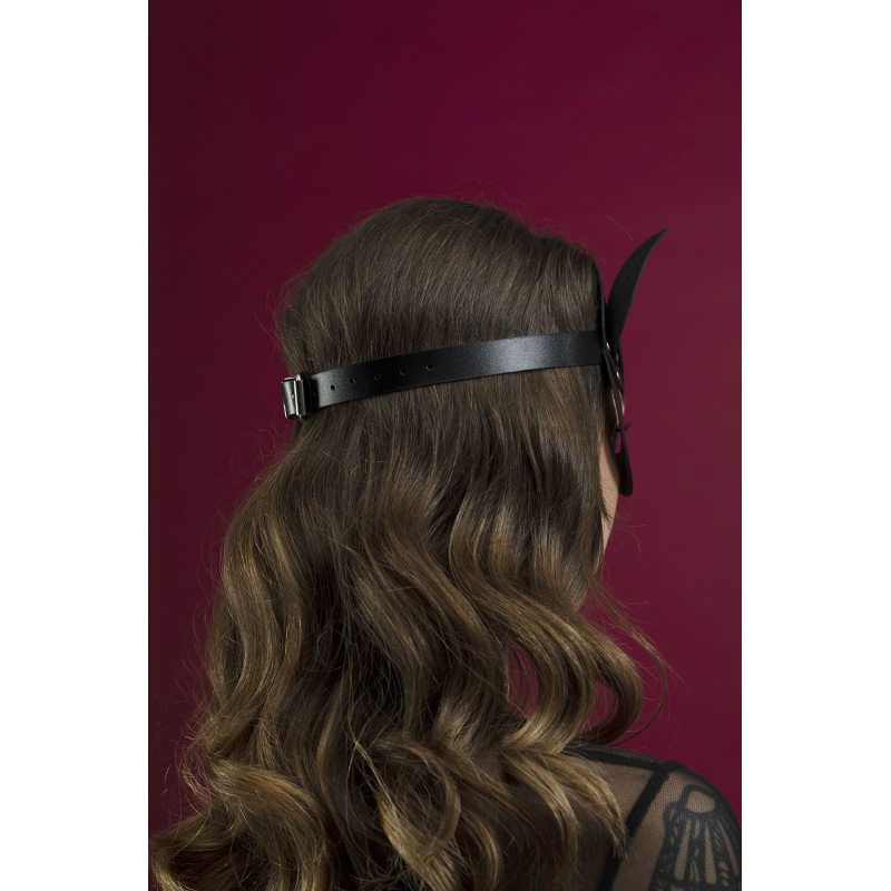 Маска кішечки Feral Feelings – Catwoman Mask, натуральна шкіра, чорна