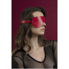 Маска на очі Feral Feelings - Blindfold Mask, натуральна шкіра, червона