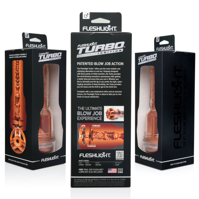 Мастурбатор для члена Fleshlight Turbo Ignition Copper – імітатор мінету