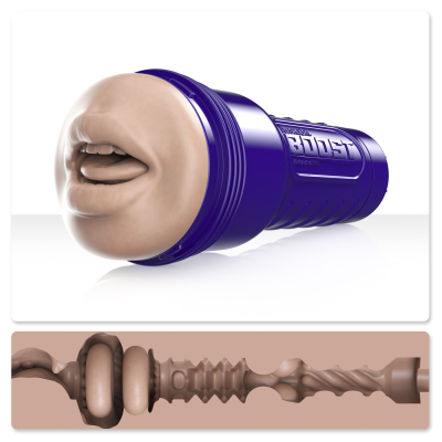 Мастурбатор ротик + плаваючі кільця Turbo Tech – Fleshlight Boost Blow Light Medium Flesh