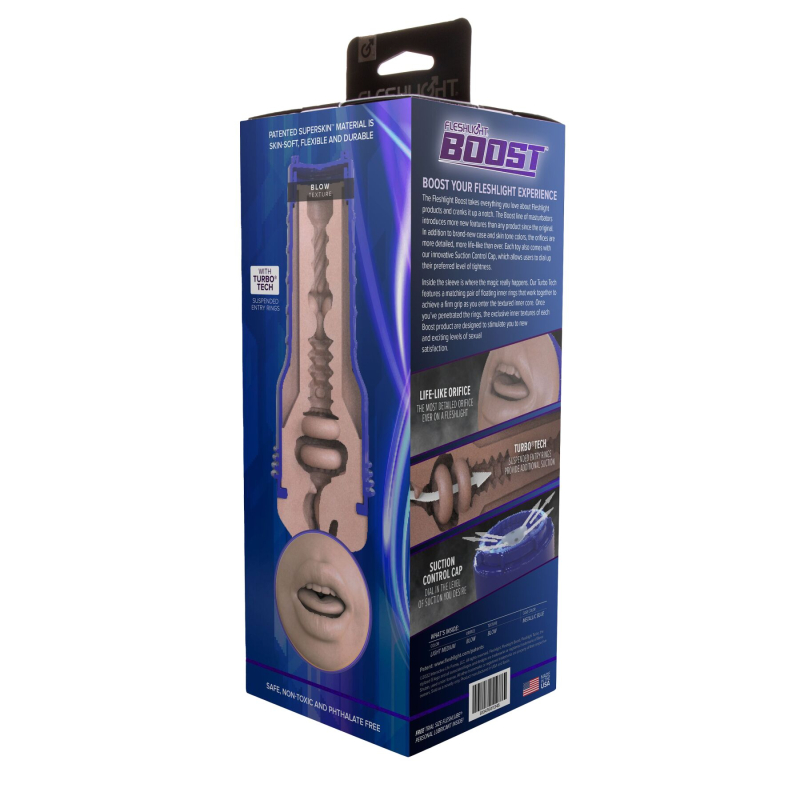 Мастурбатор ротик + плаваючі кільця Turbo Tech – Fleshlight Boost Blow Light Medium Flesh