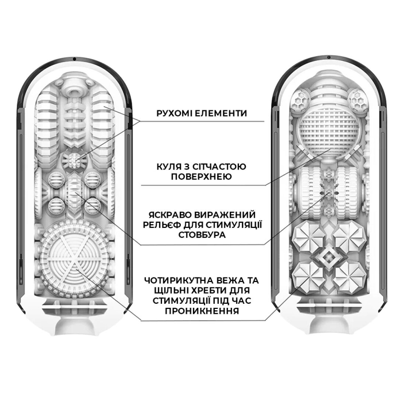 Складной мастурбатор для члена Tenga Flip Zero Gravity Back – регулируемая интенсивность канала
