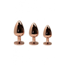 Металева анальна пробка Wooomy Tralalo Rose Gold Metal Plug Size L, діаметр 4 см, довжина 9 см