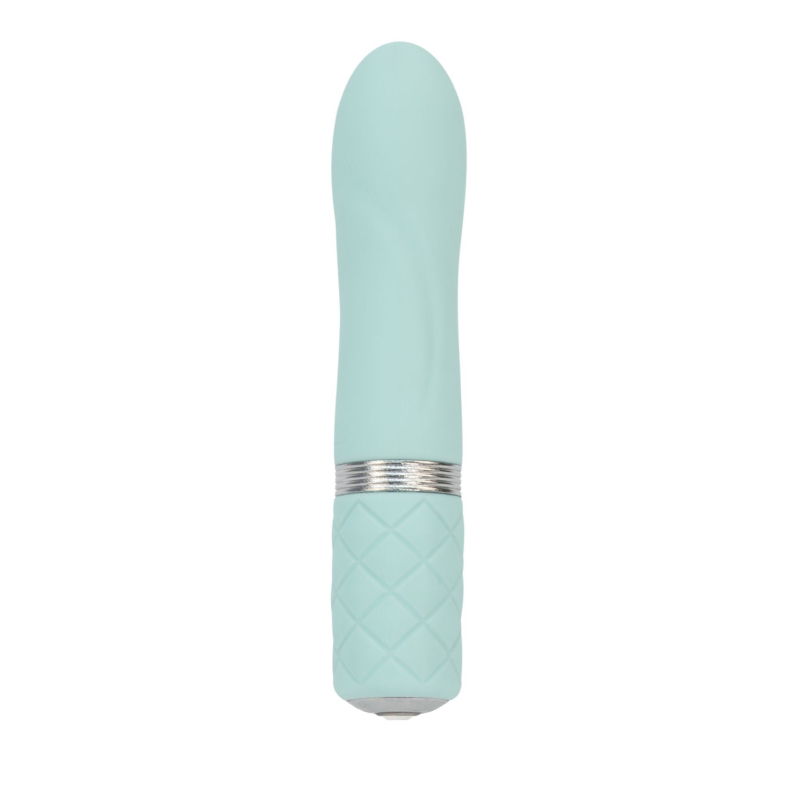 Міні-вібратор з кристалом Сваровські – PILLOW TALK Flirty Teal – гнучка голівка + турбо-кнопка