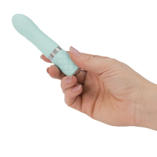 Міні-вібратор з кристалом Сваровські – PILLOW TALK Flirty Teal – гнучка голівка + турбо-кнопка