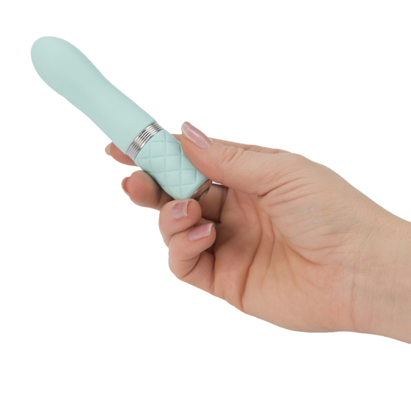 Міні-вібратор з кристалом Сваровські – PILLOW TALK Flirty Teal – гнучка голівка + турбо-кнопка