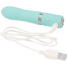 Міні-вібратор з кристалом Сваровські – PILLOW TALK Flirty Teal – гнучка голівка + турбо-кнопка