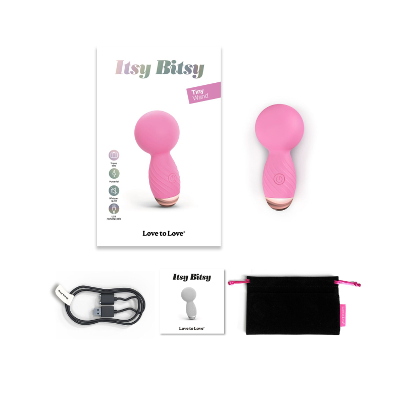 Мини вибромассажер (вибратор микрофон) – Love To Love Itsy Bitsy Pink Passion – гибкая головка, 9 режимов вибрации