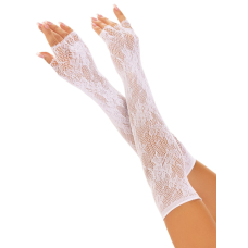 Мітенки Leg Avenue Lace Opera Length Fingerless Gloves Білий