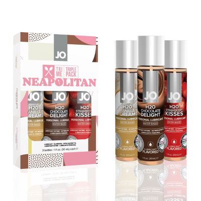 Набір JO Tri-Me Triple Pack – Neapolitan (3×30 мл) три різні смаки оральних змазок