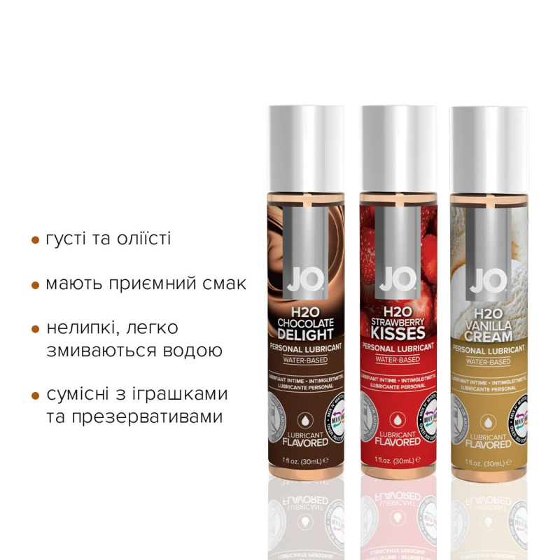 Набір JO Tri-Me Triple Pack – Neapolitan (3×30 мл) три різні смаки оральних змазок