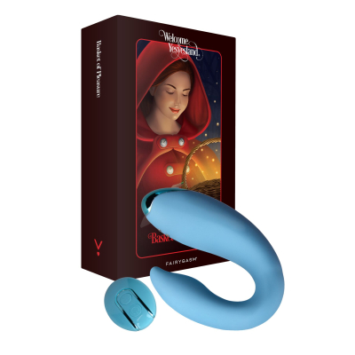 Парный вибратор – FairyGasm PleasureBerry Blue – кейс для зарядки, пульт управления, 10 режимов