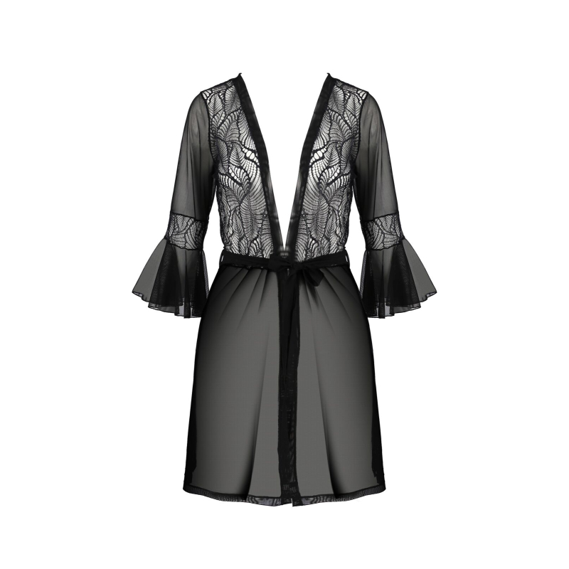 Пеньюар Passion LEAFA PEIGNOIR Черный 2XL/3XL – ECO Passion