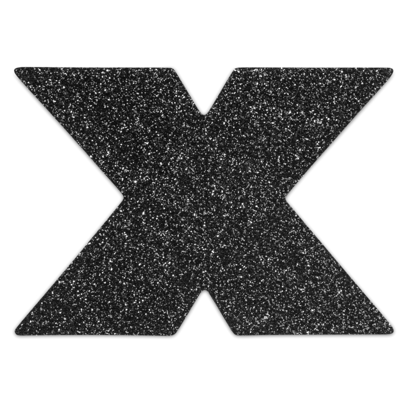 Пестис стикини Bijoux Indiscrets Flash Cross Черный цвет, наклейки на соски