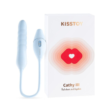 Двойной пульсатор с вакуумным стимулятором - KISSTOY Cathy III, голубой, 5 режимов вакуума и 10 режимов пульсации