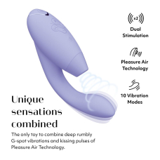 Womanizer Duo 2 Lilac – Подвійний вакуумний стимулятор з вібрацією (14 режимів вакууму + 10 вібрації)
