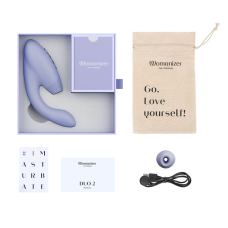 Womanizer Duo 2 Lilac – Подвійний вакуумний стимулятор з вібрацією (14 режимів вакууму + 10 вібрації)