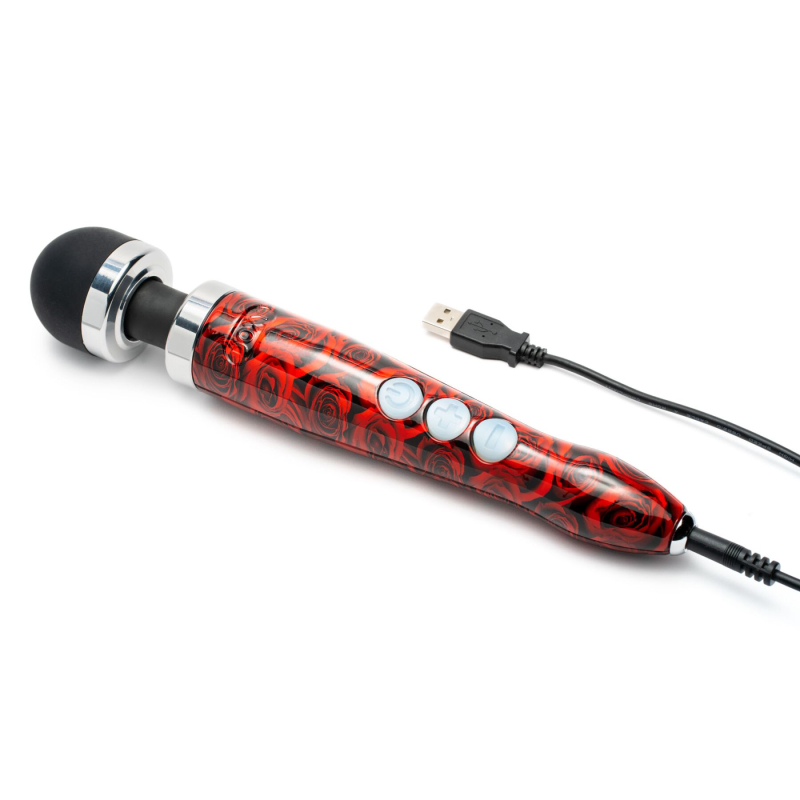 Потужний вібратор мікрофон – DOXY Die Cast 3R ROSE PATTERN – металевий корпус, вібрація 3000–9000 об/хв