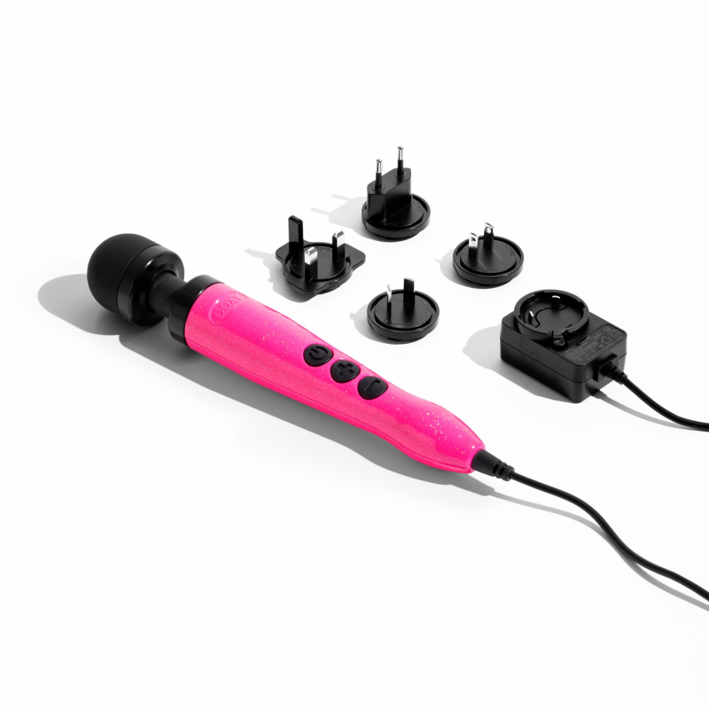 Мощный вибромассажер – DOXY Die Cast 3 Hot Pink с металлическим корпусом, питание 220 В