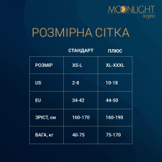 Прозорий бодістокінг Moonlight Model 03 XS–L Чорний колір, з доступом