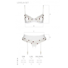 Сексуальний комплект з поясом для панчіх Passion LOVELIA SET 2XL/3XL, білий